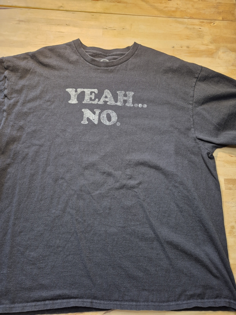 Men's Black Graphic Tee - 'YEAH... NO.' Casual Short Sleeve Shirt